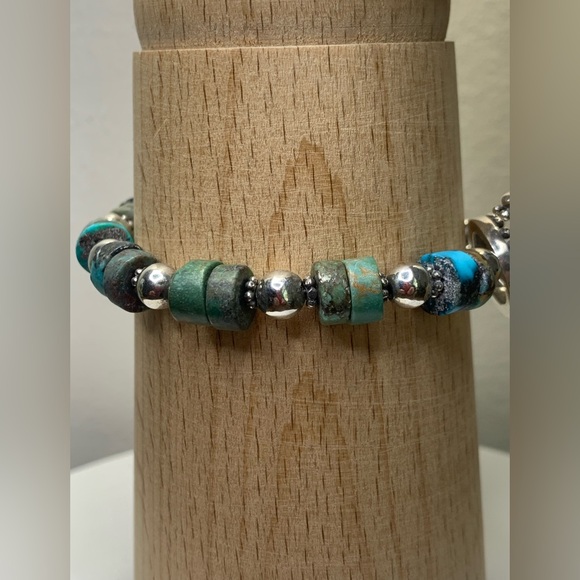Silpada Vintage RARE Sterling Silver & Turquoise Bead Bracelet/Earring Set - Picture 5 of 16